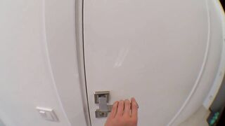 Big-cock teen gets a creampie before her shower by big-ass amateur couple