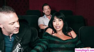 Trans babe wants to fuck in a theater
