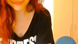 Redhead Amateur Webcam Girl With Big Tits Masturbates