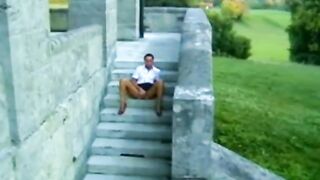 German Amateur Masturbates Outdoors to Orgasm