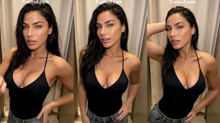 Transgirl in Tight Black Top Takes a Sexy Selfie
