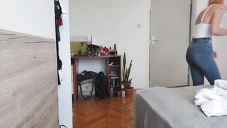 Redhead Teen Tries on Outfits, Small Tits on Webcam Solo