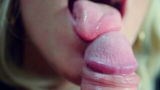 Blonde MILF Gives Sensual Tongue Teasing Blowjob