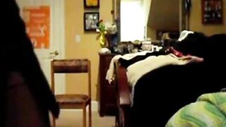 Red Lingerie Striptease by Sexy College Babe on Webcam