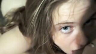 Cute Amateur Girl Earns a Huge Facial Reward