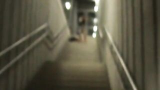 German Amateur Flashes and Pees in a Train Station