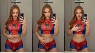 Vex Flora Teasing In Her Spiderman Suit