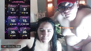 Two hot BBW natural huge boobs web lesbian babes