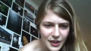 Blonde Teen Pleasures Herself with a Vibrator on Webcam