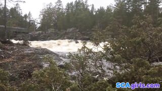 Outdoor Swedish Blonde Doggy-Style Creampie