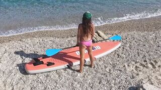 Nude Beach Yoga - Wild Solo Babe Bares All