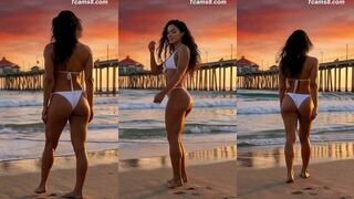 Stunning Shemale Shows Off Perfect Ass at Sunset