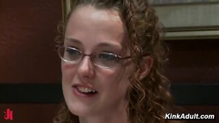 Michelle Redhead Glasses Bed And Floor Machine Anal Vaginal Orgasm Session