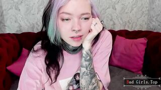 Very hot tattooed piercing big boobs skinny teen show