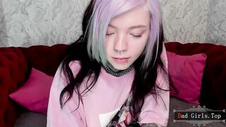 Very hot tattooed piercing big boobs skinny teen show