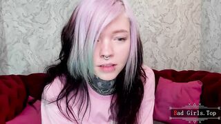 Very hot tattooed piercing big boobs skinny teen show