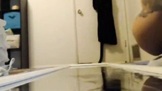 Brunette Amateur Squirts with Vibe on Mirror