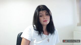 Brunette slim big natural boobs sexy webcam milf