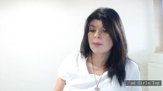 Brunette slim big natural boobs sexy webcam milf