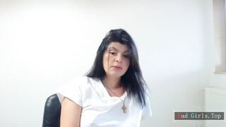Brunette slim big natural boobs sexy webcam milf