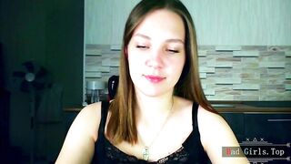 Very pretty busty brunette solo teen in sexy lingerie