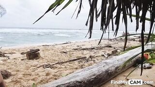 Public Beach Butt Plug Insertion by a Solo Female
