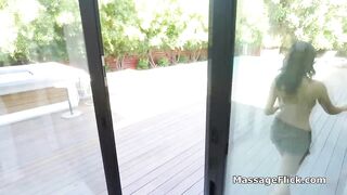 Lucky masseur gets milked by two POV style