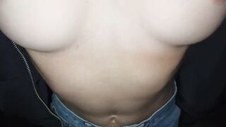 Public Blowjob by a Russian Brunette Babe