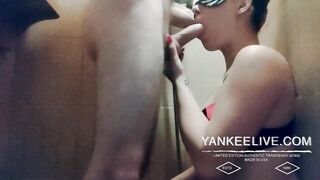 Teen Emily's Hardcore Shower Suck and Cum