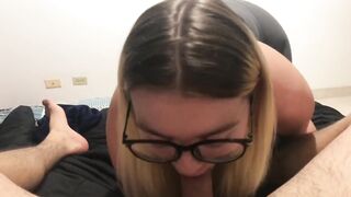 Big-Titted Blonde BBW Sucks and Strokes