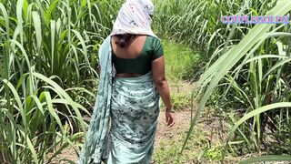 Komal walked ahead into the sugarcane field and followed behind Ushka Lover