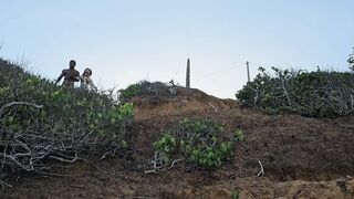 I let him eat my ass on the mountain I got so horny that I poured all my cum on the bastard's cock