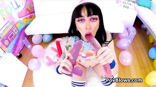 Kitty wants dick after gagging on dildos