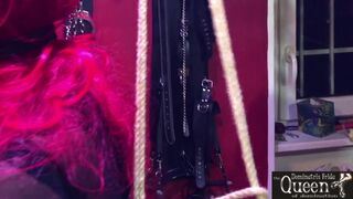 Dominatrix Frida - Queen Dominatrix Frida Tortures Gagged Tranny In Chastity