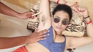 The step-sister took off her hair