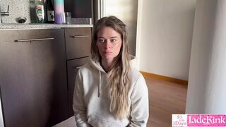 Blue eyed hottest blonde stunning beauty blowjob and facial