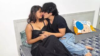 Beautiful wife was angry with her husband, husband persuaded her and had sex with him with Hindi audio