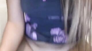 Blonde Teen Masturbates in the Bathroom