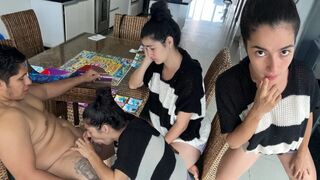 My stepsister loses in the game and pays the rent with her ass!